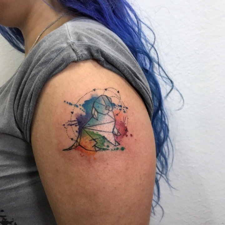 彩色手臂纹身图案 彩色纹身动物与植物的手臂纹身图案