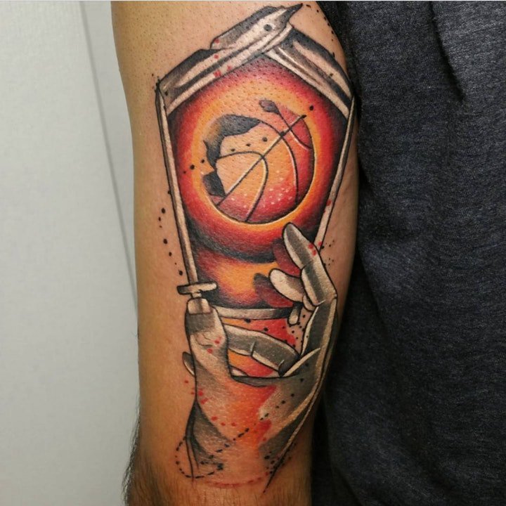 篮球图案纹身   多款热血沸腾的篮球纹身图案