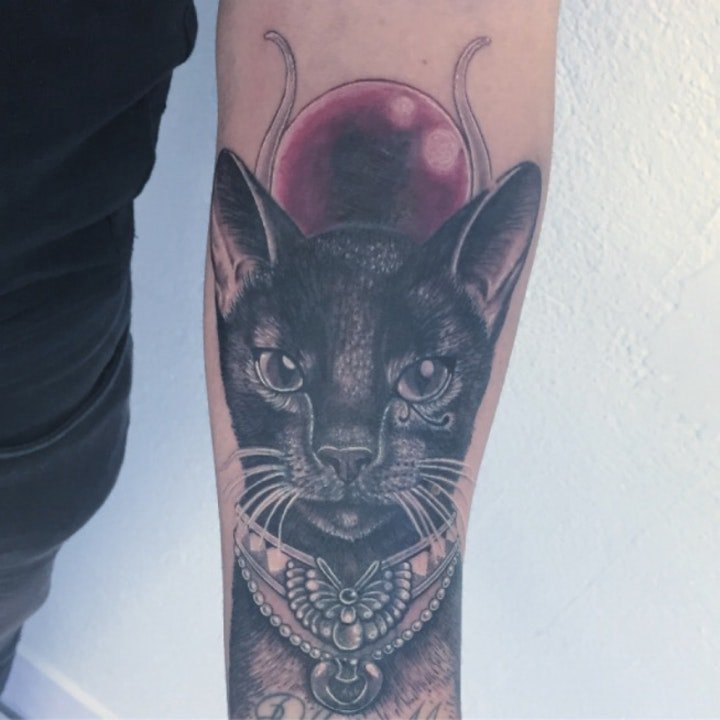 古埃及纹身 黑灰色调神秘的古埃及图腾纹身图案