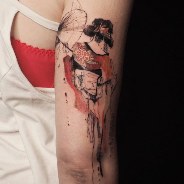 日本艺妓纹身图案 10款十分多彩的日本艺妓纹身图案