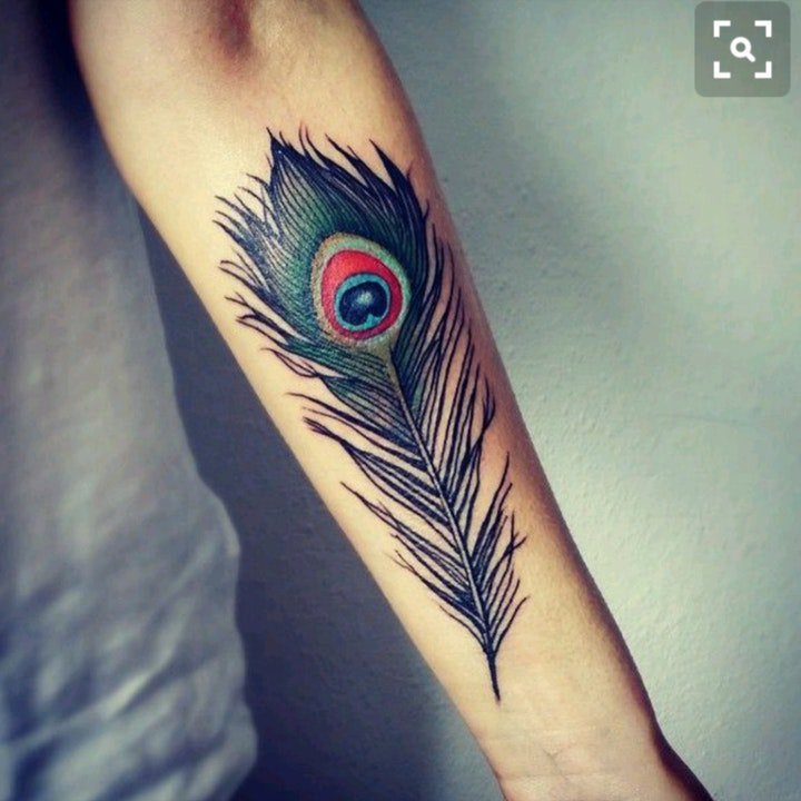 孔雀羽毛纹身 时尚美艳的孔雀羽毛纹身图案