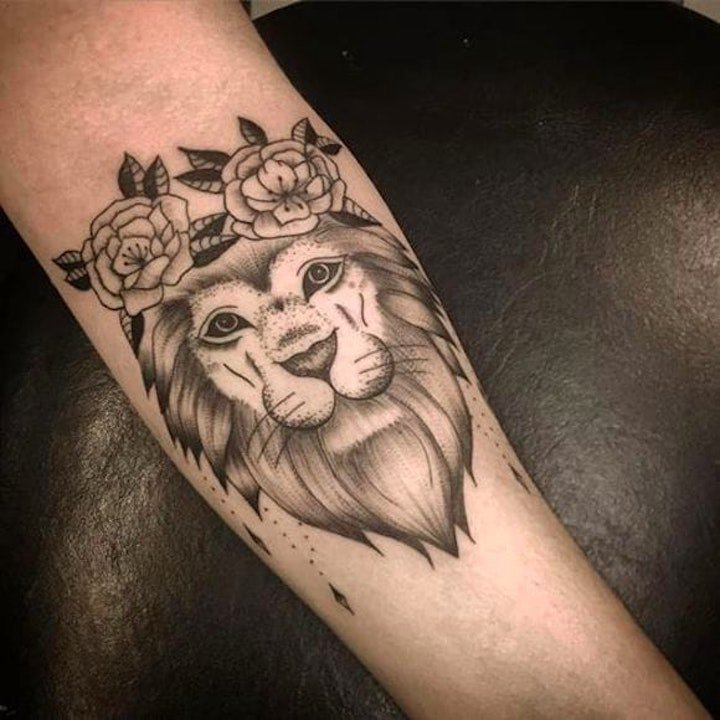 狮子纹身图案  10张百兽之王霸气的狮子纹身图案