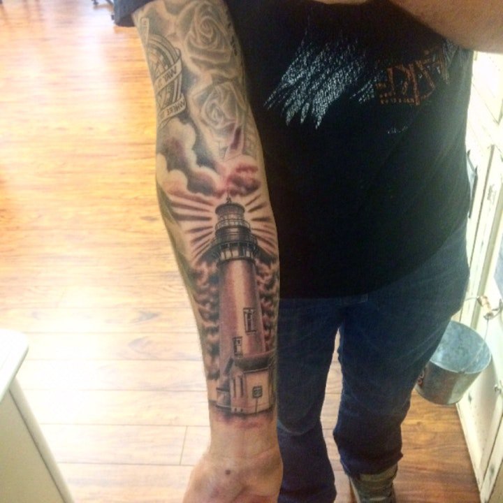 灯塔纹身   9组象征着温暖与光明的灯塔纹身图案