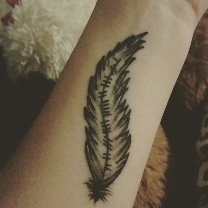 羽毛纹身图   10款轻柔而又唯美的羽毛纹身图案