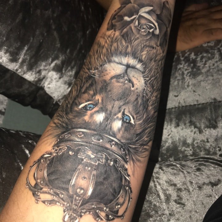 狮子纹身图案  10张百兽之王霸气的狮子纹身图案