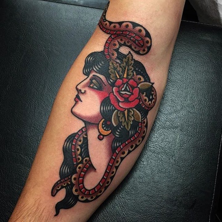 纹身蛇图片 9张冰冷而又无情的蛇纹身图案