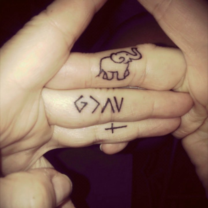 手指头纹身图案 各种不同图案和花样的手指头纹身图案