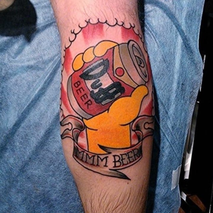 啤酒纹身图案   平顺甘醇清爽可口的啤酒瓶纹身图案