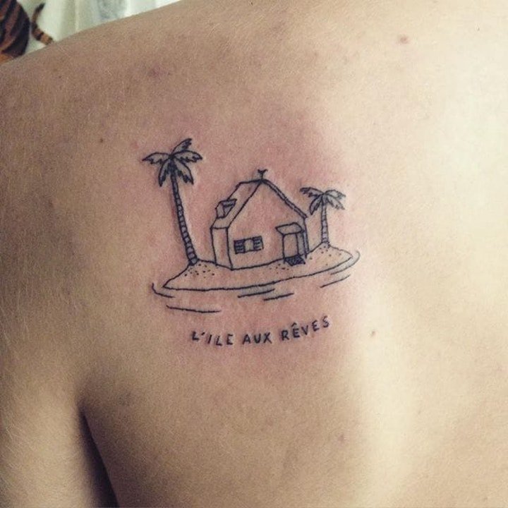 椰树纹身图  简约与多彩并存的椰树纹身图案