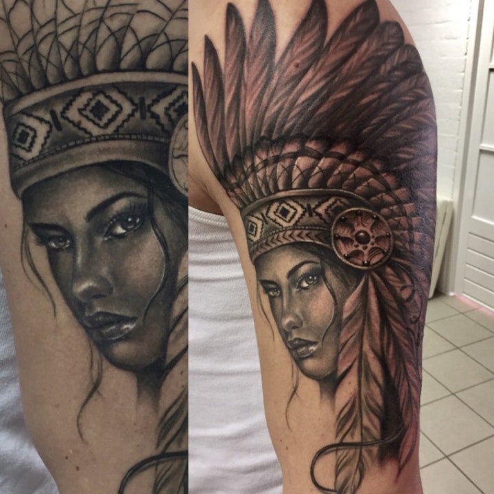 小女孩纹身图 身体各部位的各种小女孩纹身图案