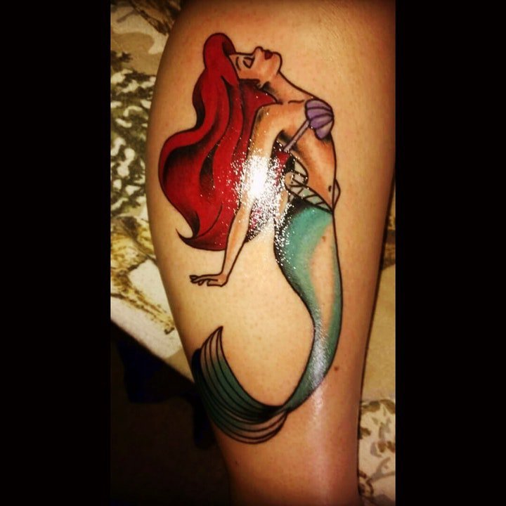 纹身美人鱼    9张美丽善良的美人鱼主题纹身图案