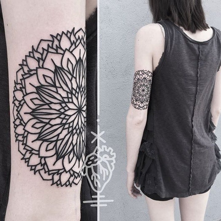 简易纹身简笔画 10组身体各部位黑笔画纹身图案欣赏