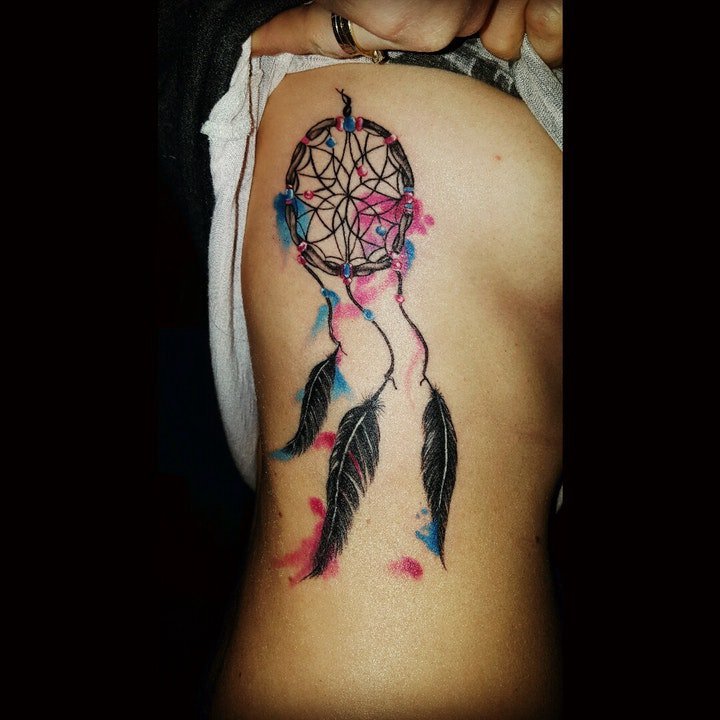 捕梦网纹身图   具有梦幻色彩的捕梦网纹身图案