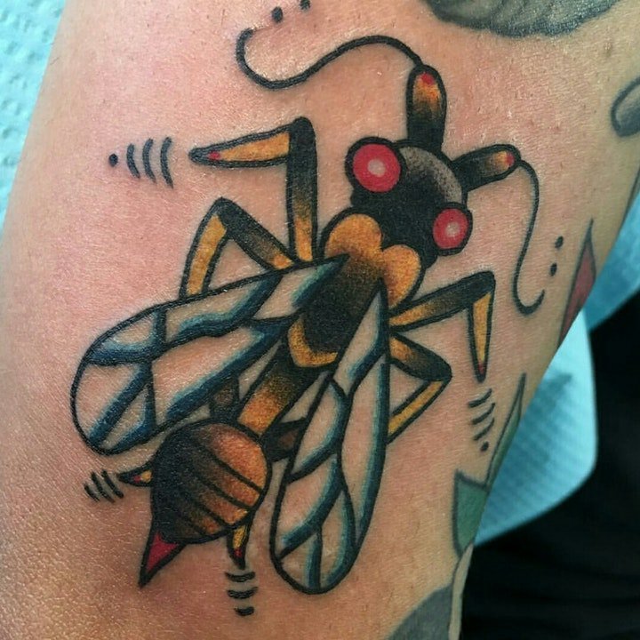 传统纹身图案 一组颜色鲜艳的传统彩色小纹身图案