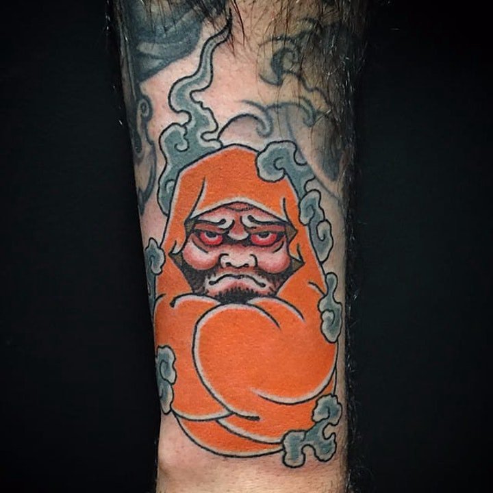 日式达摩纹身    奇特而又神秘的达摩吉祥娃娃纹身图案