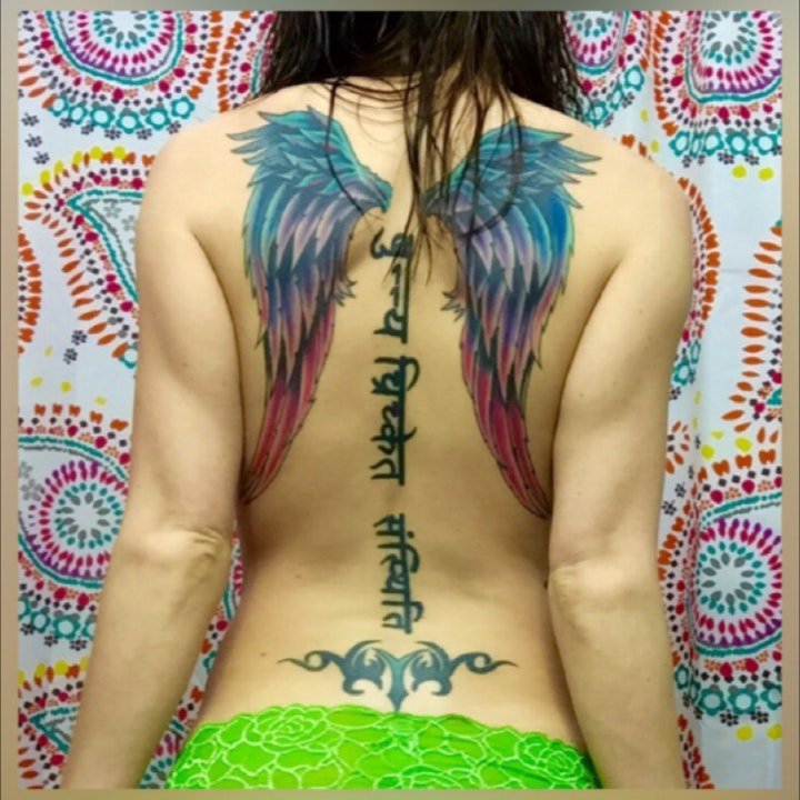 梵文纹身图案 一组时尚精简的黑笔画梵文纹身图案