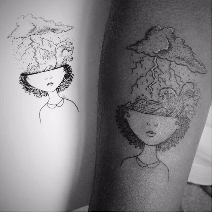 黑灰纹身图案  格外具有创意色彩的黑灰色纹身图案