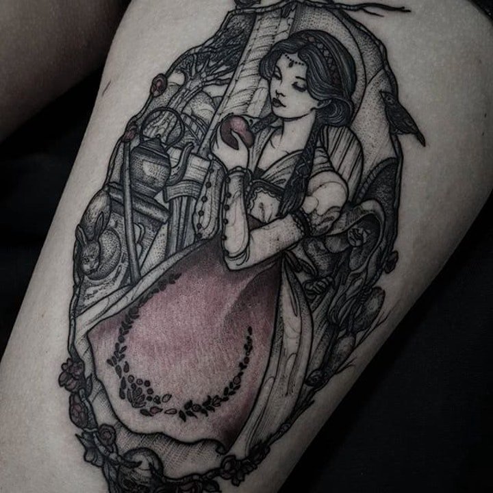 白雪公主纹身   卡通美丽动人的白雪公主纹身图案