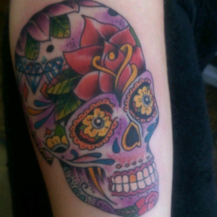 骷髅头纹身图案 10款彩色纹身创意花骷髅头纹身图案