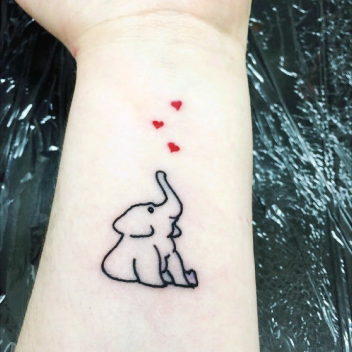 小象纹身图案   10款憨态可掬的小象纹身图案