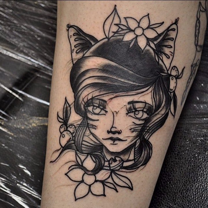 小女孩纹身图 身体各部位的各种小女孩纹身图案