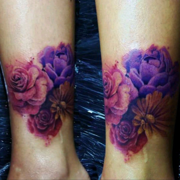 花朵纹身图案 美丽多姿的彩绘纹身植物花朵纹身图案