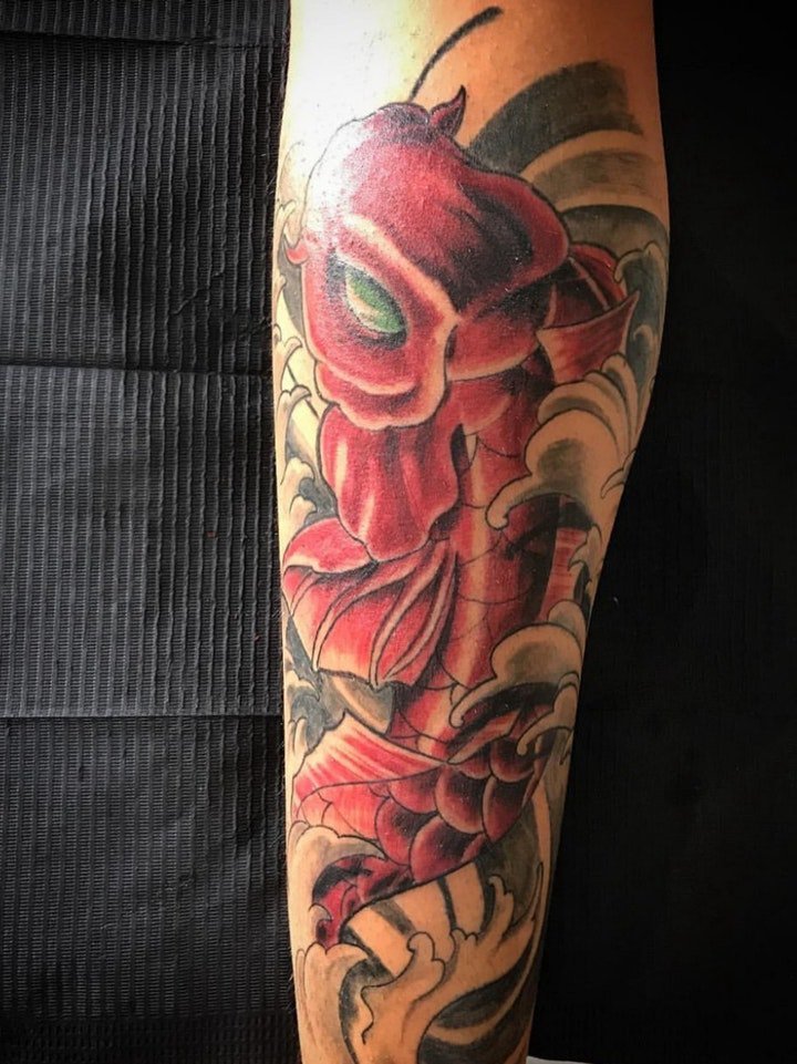 纹身鲤鱼  10组代表好运和吉祥的鲤鱼纹身图案