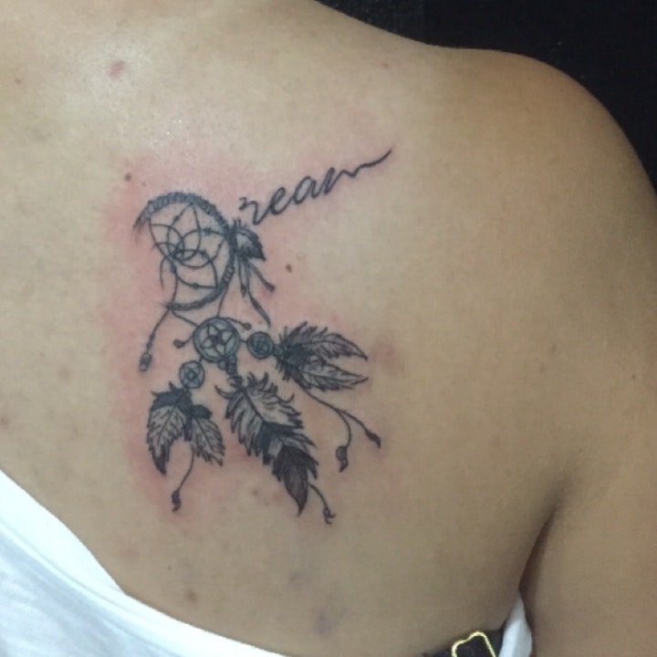 捕梦网纹身图   具有梦幻色彩的捕梦网纹身图案