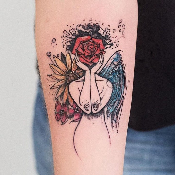 带翅膀的纹身 10款漂亮的带翅膀的主题纹身图案