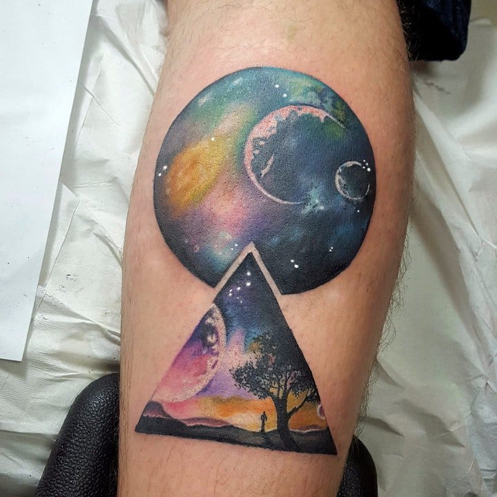 宇宙纹身图案 多款奇特各异的外星人等宇宙星空主题纹身图案