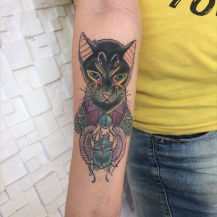 古埃及纹身 黑灰色调神秘的古埃及图腾纹身图案