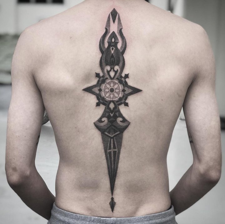 图腾纹身图案 多款黑灰色调动物及植物纹身的图案