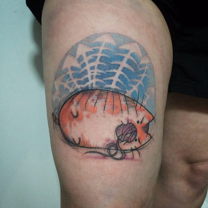 水彩彩绘纹身图案 身体各个部位彩色泼墨风格的水彩纹身抽象纹身图案