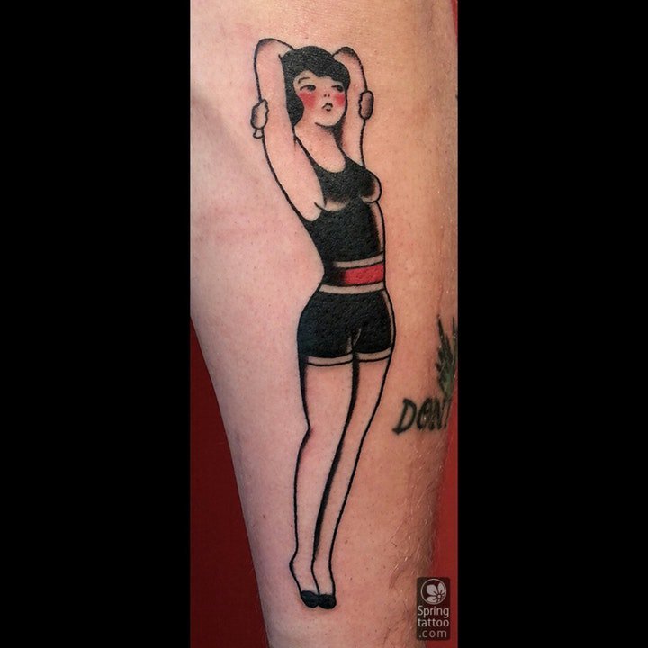 小女孩纹身图 身体各部位的各种小女孩纹身图案