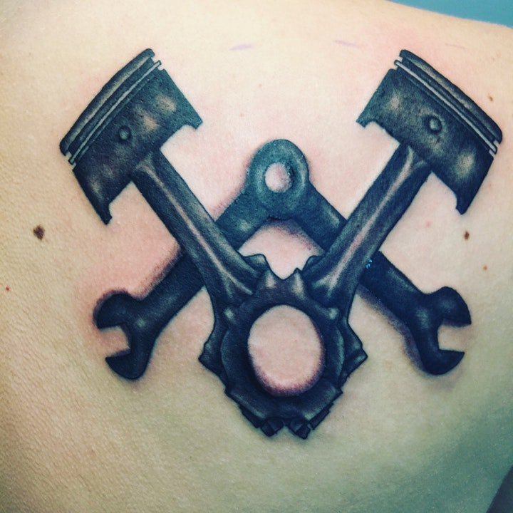 纹身工具  奇趣而又个性的扳手等五金工具纹身图案