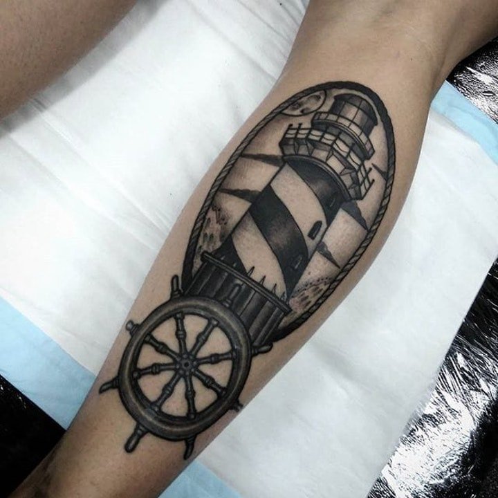 灯塔纹身   9组象征着温暖与光明的灯塔纹身图案