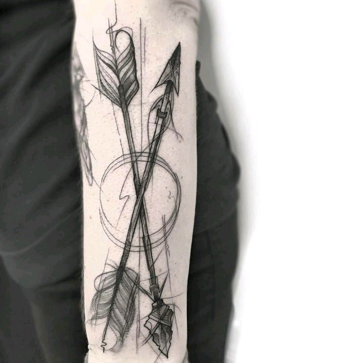 箭纹身 疾如雷电的创意箭纹身图案