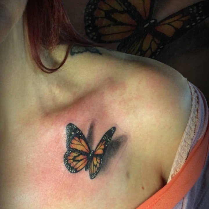 纹身小蝴蝶图案  9款适合女生的唯美蝴蝶纹身图案