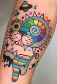 彩色插画纹身 9张漂亮的彩色插画纹身图片