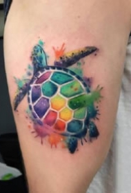 渐变色纹身 一组渐变色的水彩动物等纹身图片