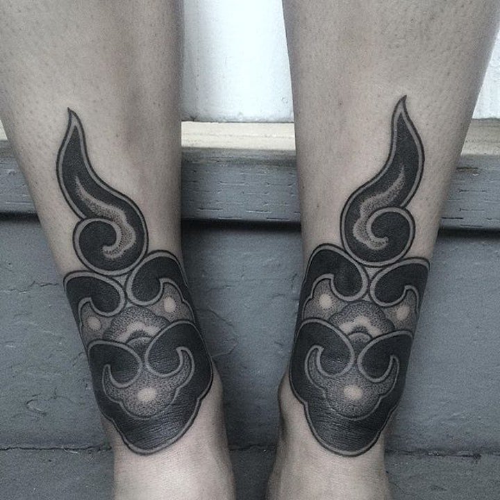 云朵纹身图片  轻盈飘浮的云朵纹身图案