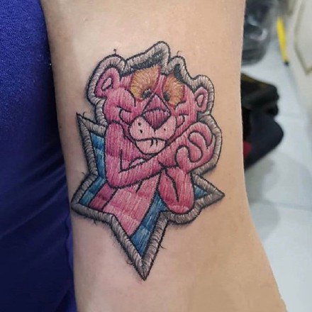 刺绣纹身 一组彩色的补丁刺绣纹身图案