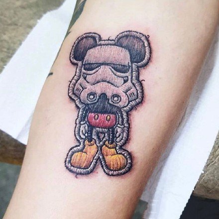 刺绣纹身 一组彩色的补丁刺绣纹身图案