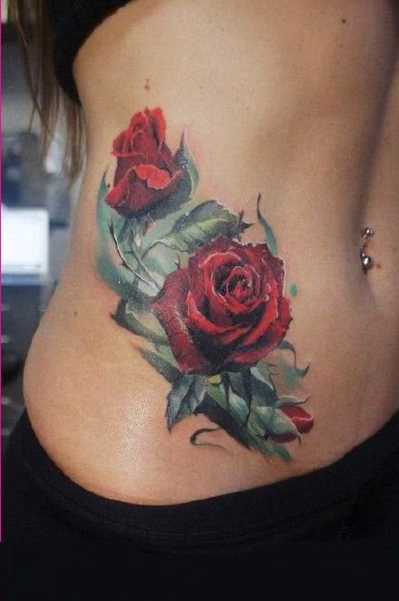 纹身玫瑰花图片 9张漂亮的玫瑰花主题纹身图案