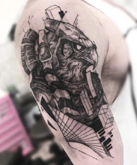 包臂设计纹身 好看的一组包臂设计点刺纹身图片