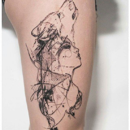 纹身点线图 很有设计感的一组小臂点刺线条设计纹身图案