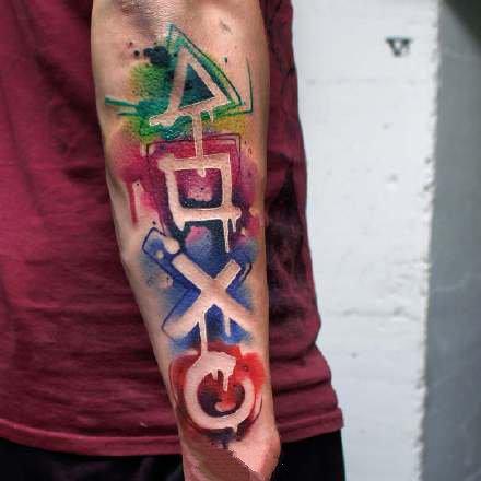 水彩纹身 漂亮的18组暗色彩绘纹身图案