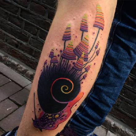 水彩纹身 漂亮的18组暗色彩绘纹身图案