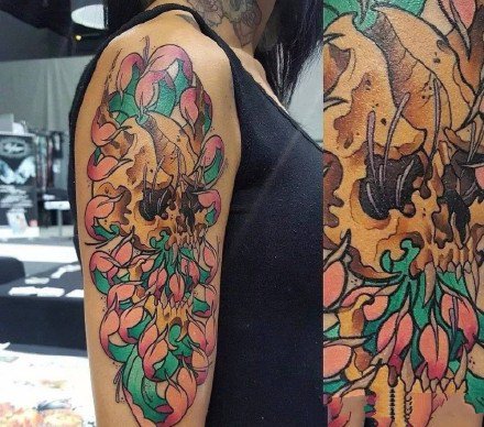 纹身牡丹花 9组传统的牡丹主题纹身图案