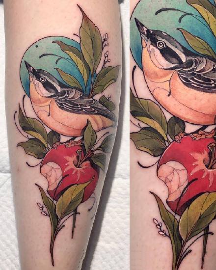 newschool小臂纹身 好看的9张school手部的彩色纹身图